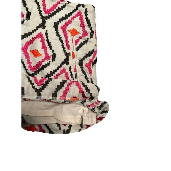 Ann Taylor LOFT Women’s shorts Size 0 Ikat Embroidered Riviera Multicolor - Picture 3 of 11